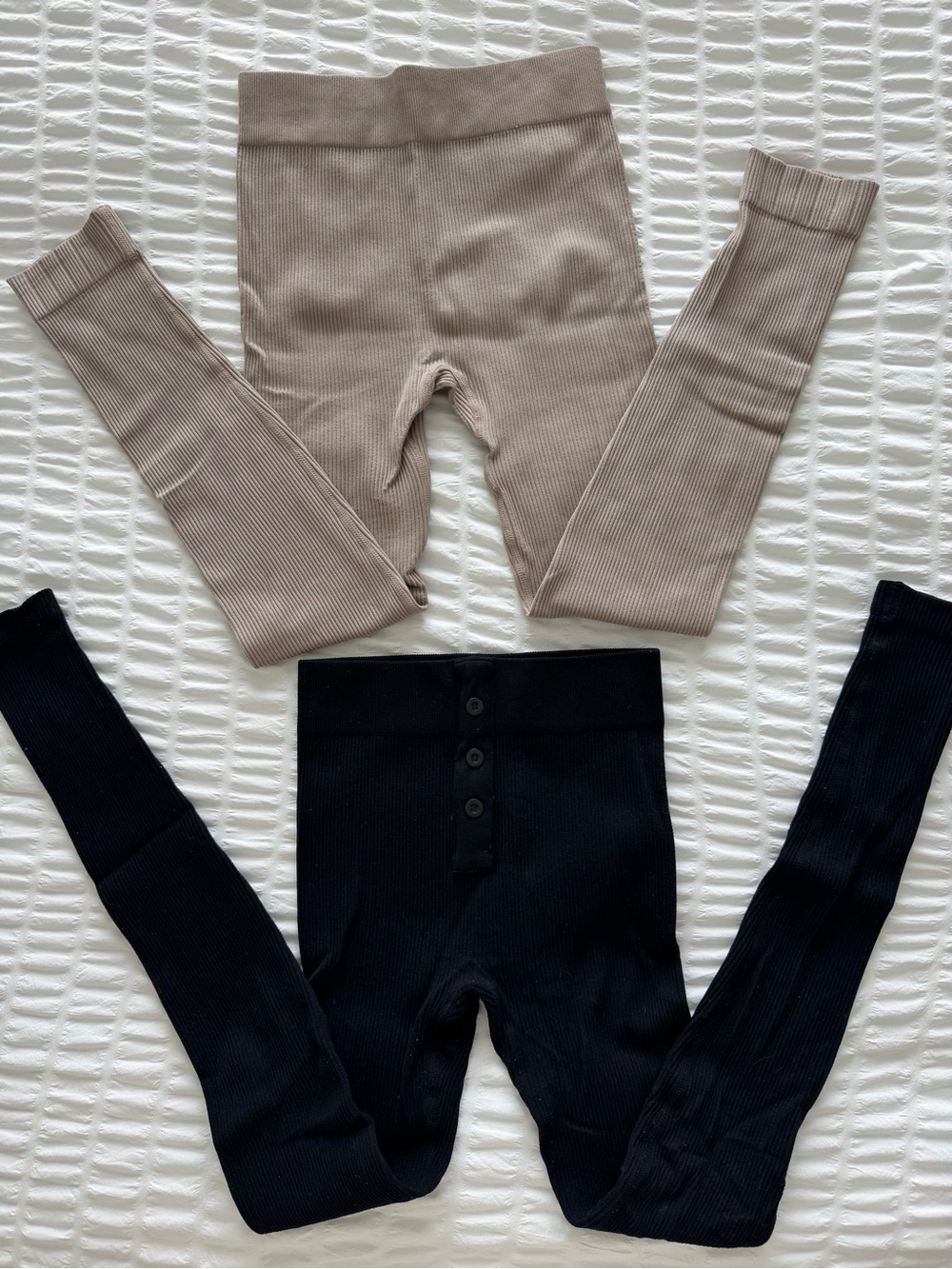 PLT Ribbed Leggings Bundle - Taupe and Black